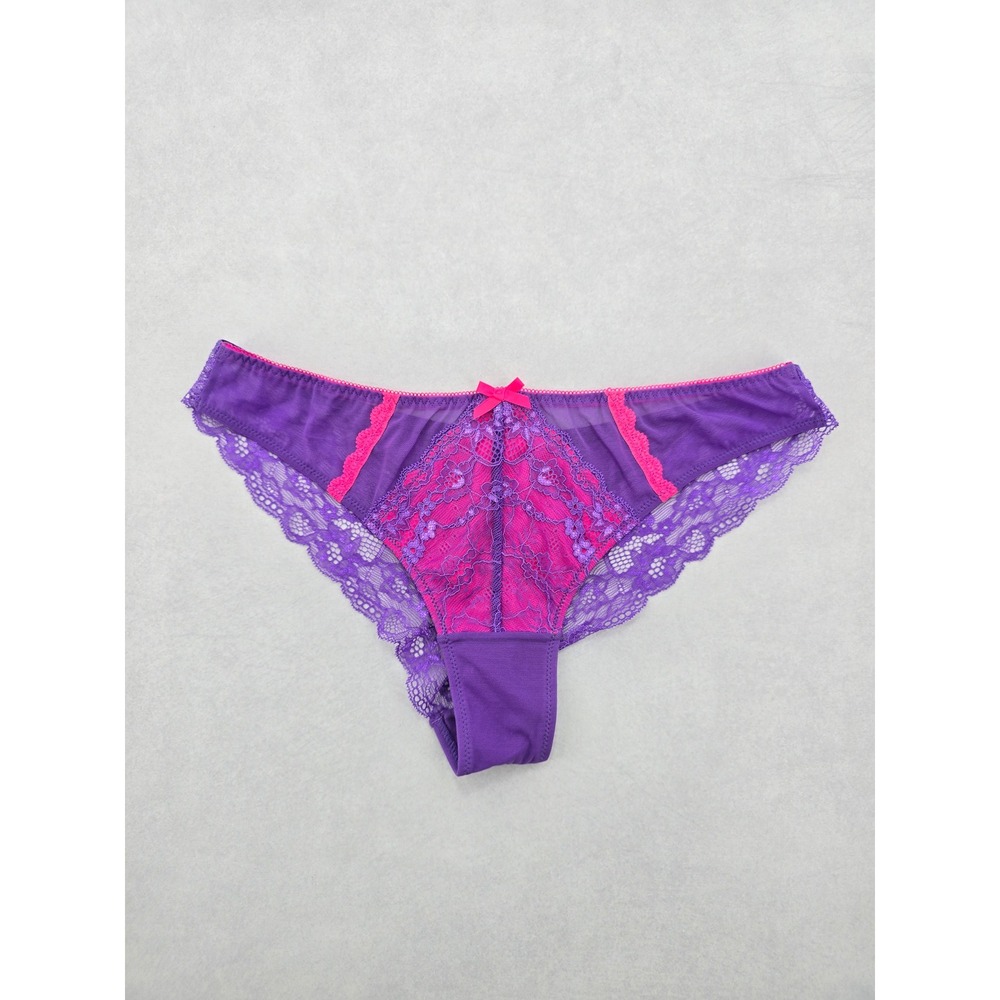 Purple Lace Floral Cute Pink Bow George Panties Large 12